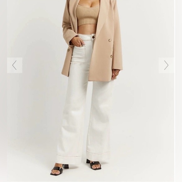 DISSH Peri Wide Leg Off White Jeans, Size 4 - Picture 1 of 13